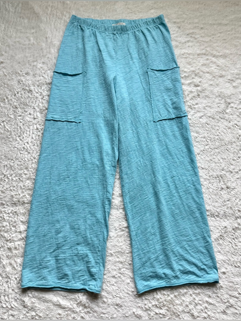 Escape By Habitat Peruvian Cotton Slub Crop Pants S Blue Coastal Lounge Travel